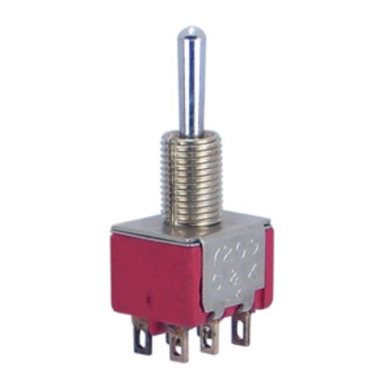 Picture of MINI TOGGLE SWITCH DPDT ON-MOM SOL