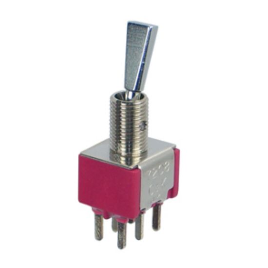 Picture of MINI TOGGLE SWITCH DPDT ON-MOM PCB