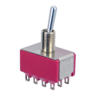Picture of MINI TOGGLE SWITCH 4PDT ON-(ON) SOLDER