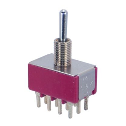 Picture of MINI TOOGLE SWITCH 4PDT ON-OFF-ON PCB