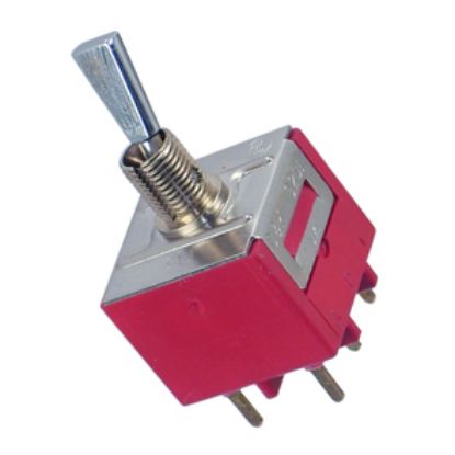 Picture of MINI TOGGLE SWITCH DPDT ON-ON PCB-PIN
