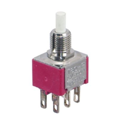Picture of PUSH BUTTON SWITCH MINI DPDT ON-MOM SOL