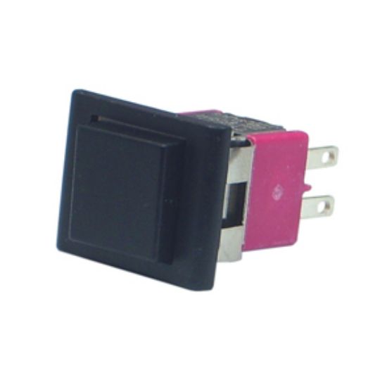 Picture of PUSH BUTTON SWITCH DPDT ON-MOM SOL BLACK BODY & BUTTON