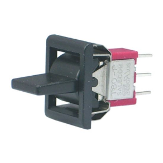 Picture of ROCKER SWITCH MINI  SPDT (PADDLE) (ON)-OFF-(ON) PCB