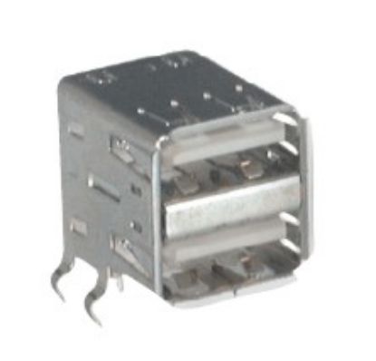 Picture of USB SOCKET DUAL R/A PCB TYPE-A 1A 3A