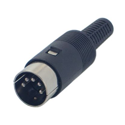 Picture of PLUG DIN IN-LINE 5P 180D   BLK