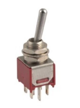 Picture of MINI TOGGLE SWITCH DPDT ON-ON P/M SOL