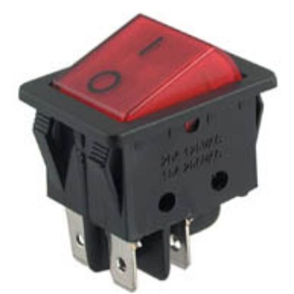 Picture of ROCKER SWITCH DPST 29x22 RED 12VDC ILUMINATE