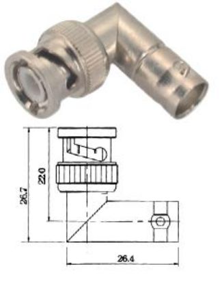 Picture of ADAPTER BNC-PLUG TO BNC-SOCKET  R/A