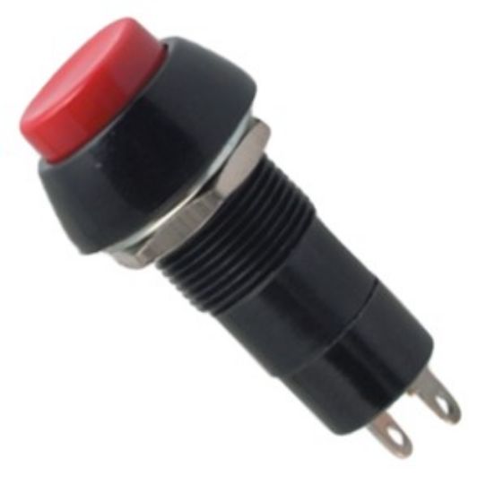 Picture of PUSH BUTTON SWITCH N.O. SPST 3A RED SOLDER M12 D=19.5mm L=38