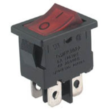 Picture of ROCKER SWITCH MINI 13x19 DPST 24V ILLUMINATED RED