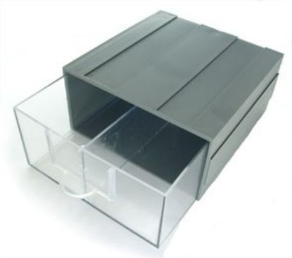 Picture of DRAWER 2U 2-COMPART GREY/CLEAR