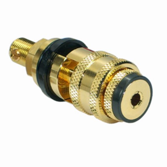 Picture of BANANA SOCKET 4mm BLACK GOLD PLATED