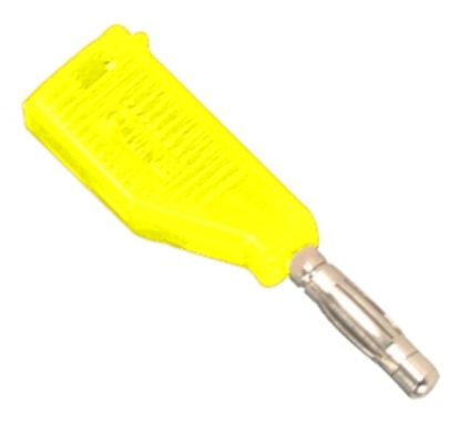 Picture of BANANA PLUG 4mm YELLOW RET TOP-ST