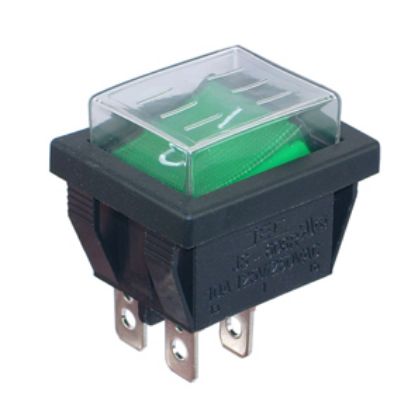 Picture of ROCKER SWITCH DPST 25x32 IL-COV GR