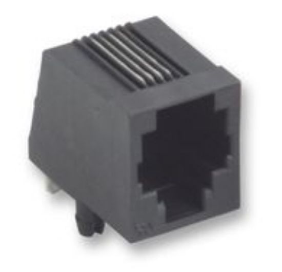 Picture of MOD SOCKET RJ12 APERTURE PCB R/A 6P/4C 4-CONTACT