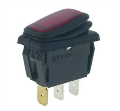 Picture of ROCKER SWITCH 240VAC 15A ILL-RD SPST 3-PIN