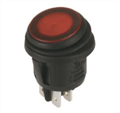 Picture of RND ROCKER SWITCH 10A 240V DPST ILLUMI RD D=20mm