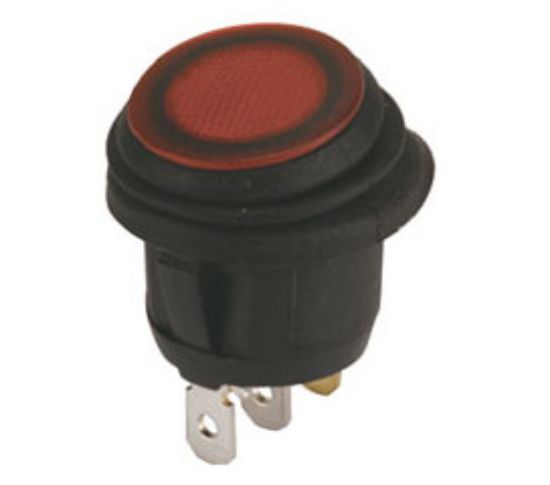 Picture of ROUND ROCKER SWITCH 240VAC 10A RD SPST ILLUMINATED