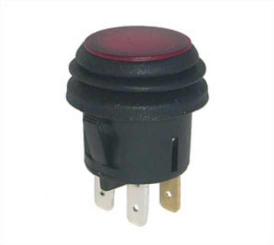 Picture of PUSH BUTTON SWITCH RND 240VAC 6A RD SPST LATCHING