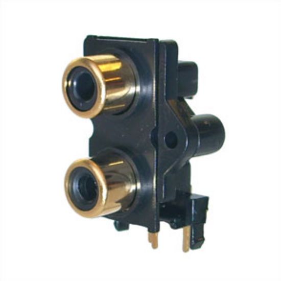 Picture of SOCKET RCA 2P VERTICAL PCB MOUNT GOLD