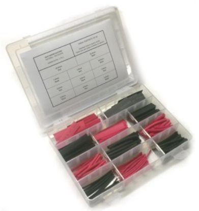 Picture of KIT SLEEVING HEATSHRINK  RED/BLACK APPROX 45mm CUT PCS