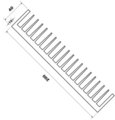 Picture of HEATSINK 200WIDE COMB 34670 MILL, 90mm LONG