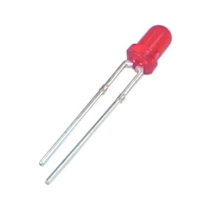 Picture of LED 3mm DI-RD RND 250mcd 60D - DEBULK