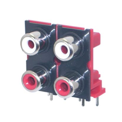Picture of SOCKET 4xRCA R/A PCB MOUNT