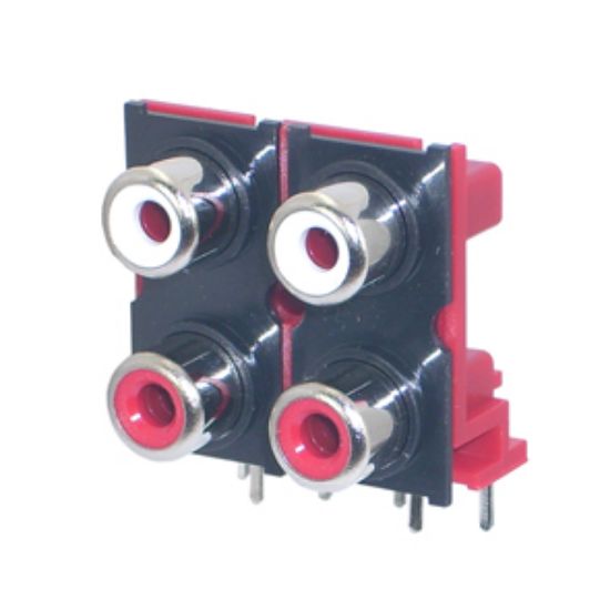 Picture of SOCKET 4xRCA R/A PCB MOUNT