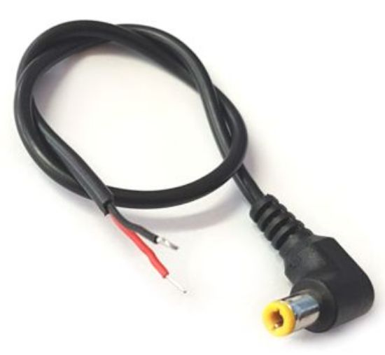 Picture of 2.5x9mm DC SOCKET IN-LINE OPEN END LEAD R/A