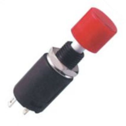 Picture of PUSH BUTTON SWITCH N.O. SPST 3A RED SOLDER M7 D=10 L=39mm