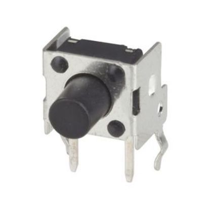 Picture of PCB TACTILE SWITCH R/A 6x6 BODY PLUNGER H=1.3mm OD=3.5mm