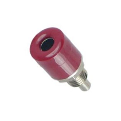 Picture of BANANA SOCKET 4mm DARK RED SOLDER TL=23mm