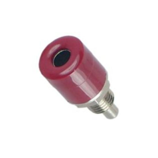 Picture of BANANA SOCKET 4mm DARK RED SOLDER TL=23mm