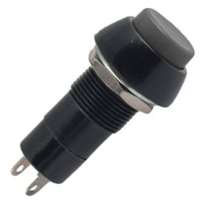Picture of PUSH BUTTON SWITCH LATCHING SPST 3A BLACK SOLDER M12 D=19.5mm L=38