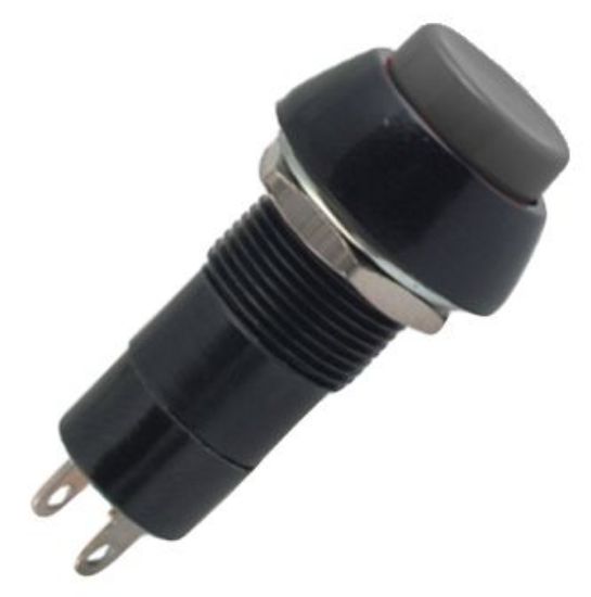 Picture of PUSH BUTTON SWITCH LATCHING SPST 3A BLACK SOLDER M12 D=19.5mm L=38