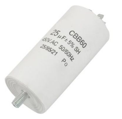 Picture of MOTOR RUNNING CAPACITOR 10uF 450VAC STUD+4T 35x65