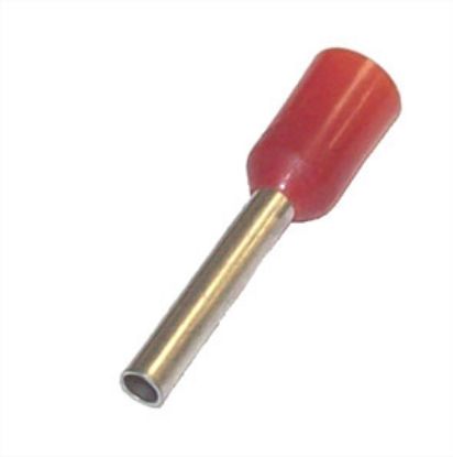 Picture of BOOT LACE TERMINAL RED 1mm WIRE L=10mm-100P/BAG