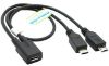Picture of MICRO-USB Y / SPLITTER CABLE BLACK 300mm