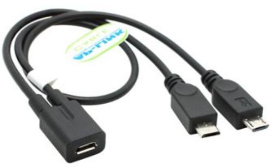 Picture of MICRO-USB Y / SPLITTER CABLE BLACK 300mm