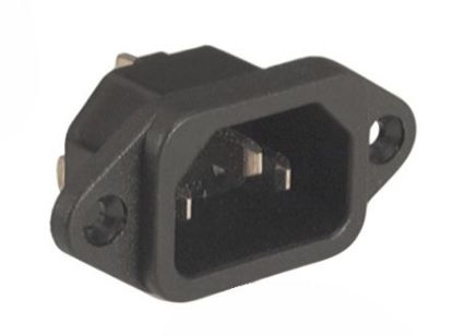 Picture of C14 IEC PLUG ADAPTER PRESS-FIT 15A 250VAC - FLANGED