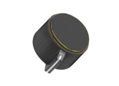 Picture of KNOB BLACK PLASTIC WITH BLACK TOP 19mm
