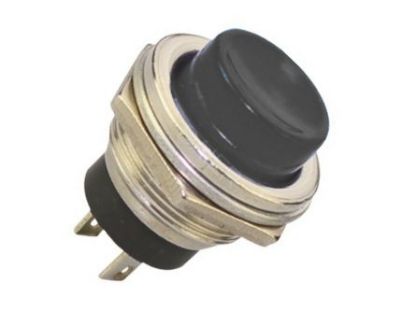 Picture of PUSH BUTTON SWITCH N.O. SPST 3A BLACK M16 D=19mm
