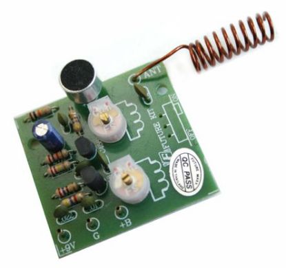 Picture of FM WIRELESS MIC 2-STATE 9VDC KIT 42x39x15mm