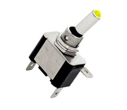 Picture of MINI TOOGLE SWITCH SPST ILUMINATED YL 12V LED 20A