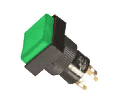 Picture of PUSH BUTTON SQR ILLUMINATED GREEN LATCH 12V