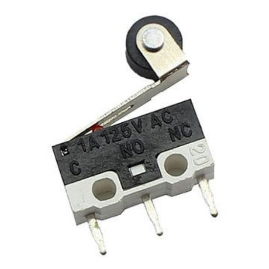Picture of SUB-MINI MICRO LIMIT SWITCH SPDT PCB ROLLER - DEBULK