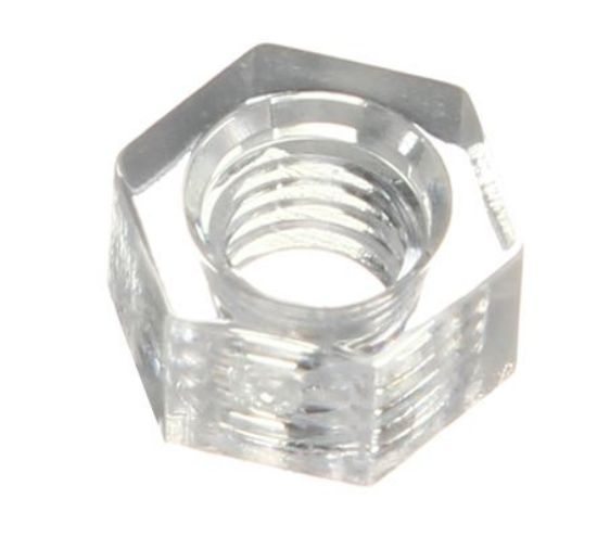 Picture of M3 NUT IN PLASTIC / ACRYLIC CLEAR