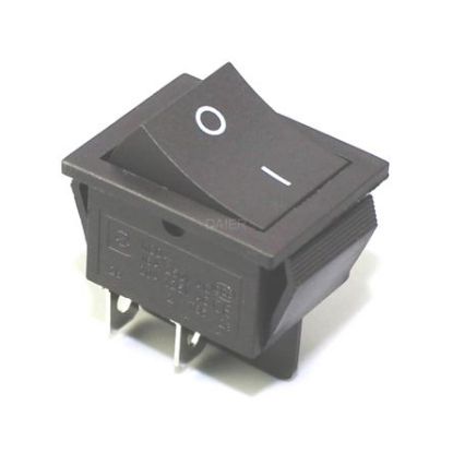 Picture of ROCKER SWITCH DPST BLACK 16A 250V 31x25mm